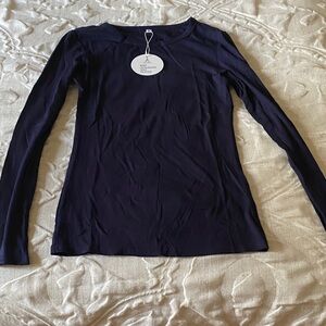 Stylish Dark Blue Long Sleeve Top
